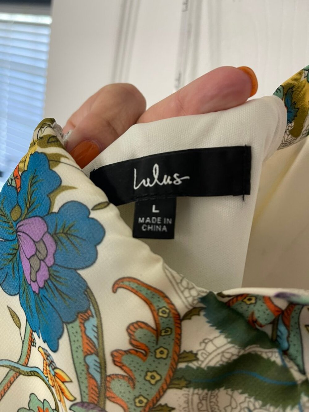 Like New | Lulus | Size L | Lilja Cream Floral Print Maxi Dress - Picture 5 of 7